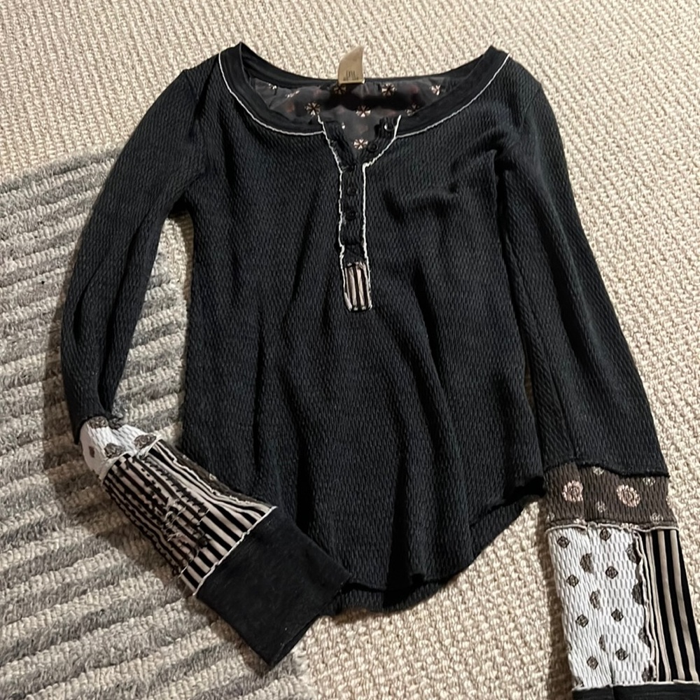 We the free long sleeve with patch sleeves